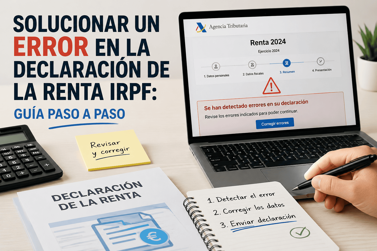 Solucionar error declaración renta IRPF
